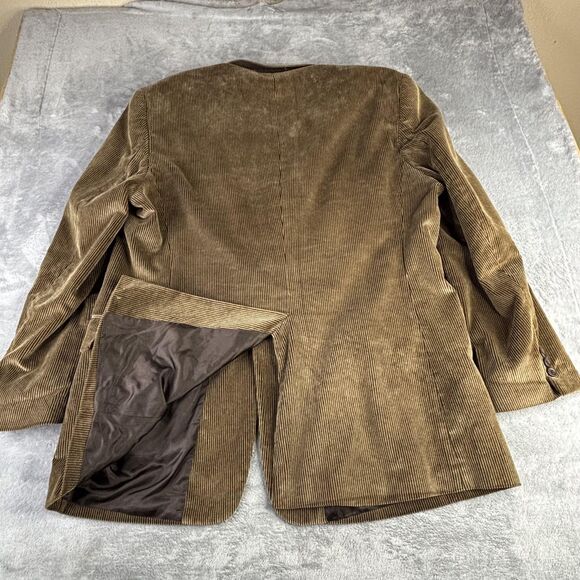 Stafford Blazer Mens 48L Brown Corduroy Two Button Notch Lapel Sport Coat Lined - Picture 12 of 12